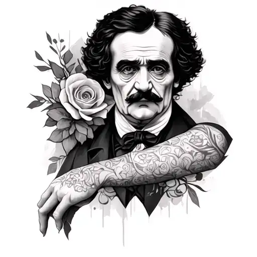 Edgar Allen Poe Inspired Arm Sleeve