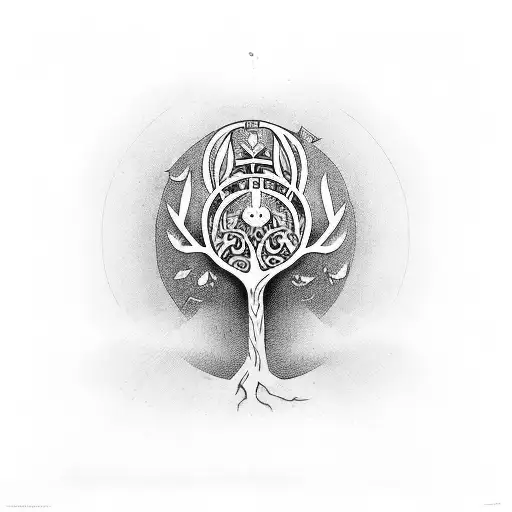 Tree Of Life With A Dove And A Scroll In It