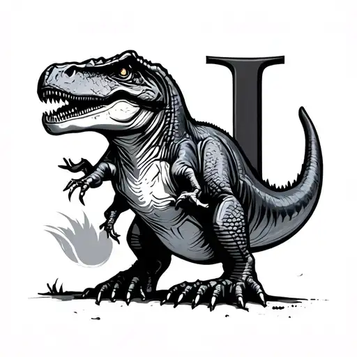 T-rex Wit The Letter I