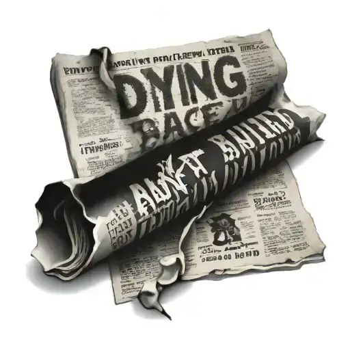 Burnt Newspaper With Headline Were Scared Of Dying
