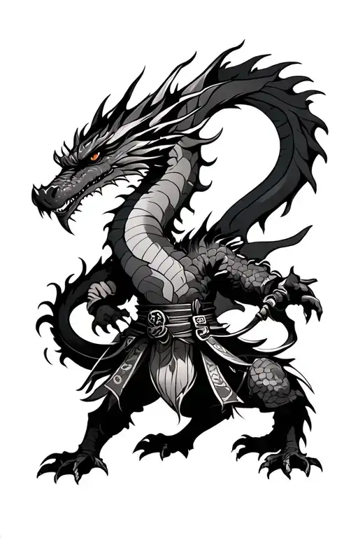 Dragon And Samurai Warrior