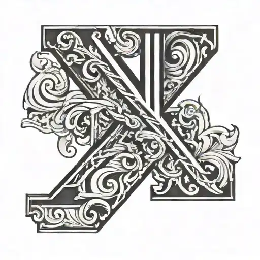 Simple Minimalist Line Tattoo That Combines The Letters K And D