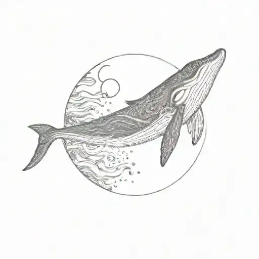 Moon Whale Swimming