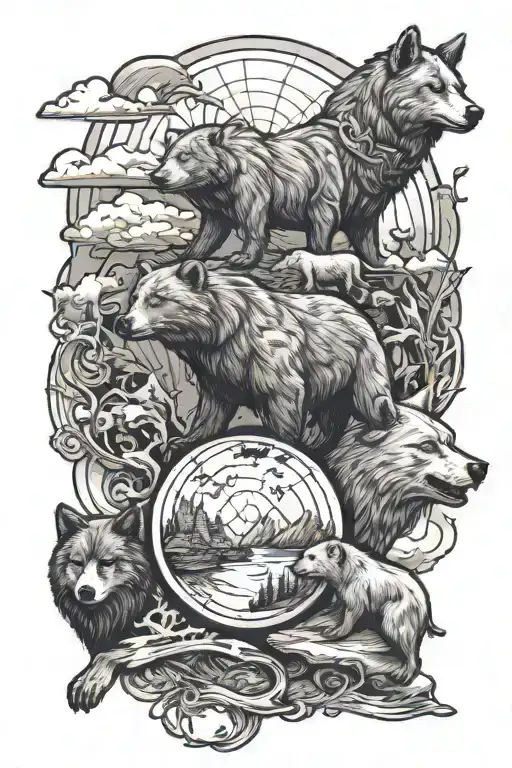 World And Bear And Wolf Travel