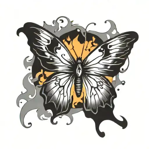 Butterfly With Firey Wings