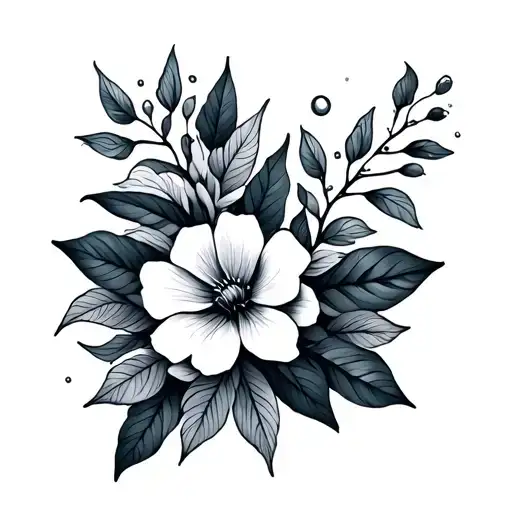 Band Tattooo With Leaves Flowers And Water