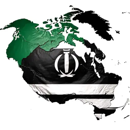 World Map Highlighting Iran And The Usa Flag Is Depicted