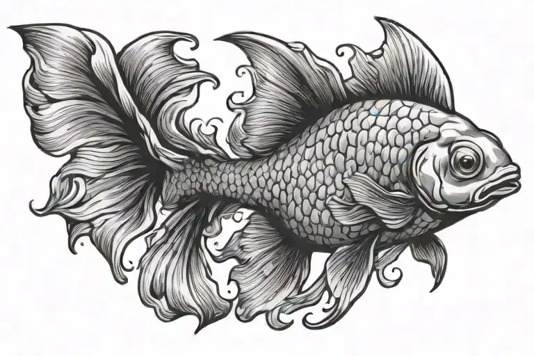School Of Fancy Goldfish Swimming