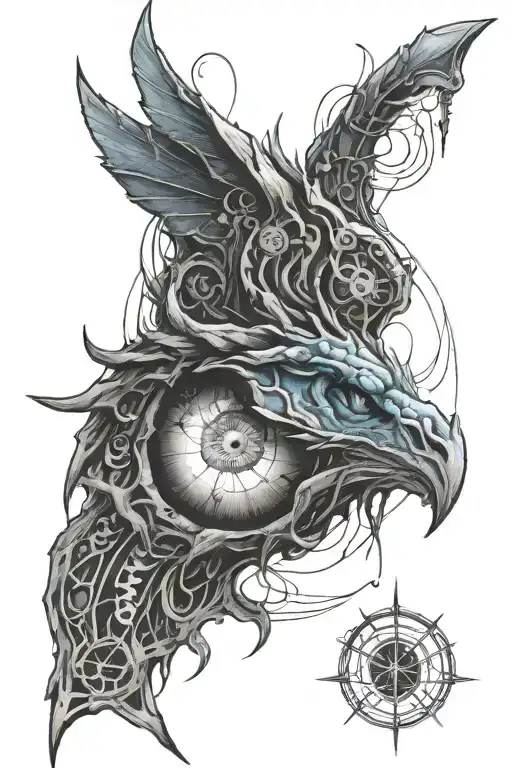 Blue Eye Drangon With Ecg And Electricity Flowing
