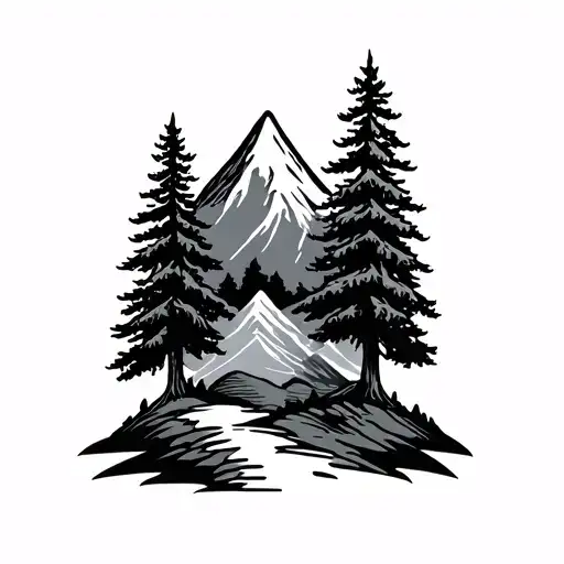Mountains And Trees