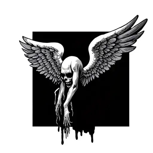 The Word Zombie Inside Angel Wings Made