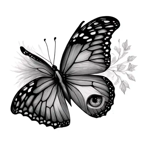 Surrealist Butterfly Celestial With Eyeball