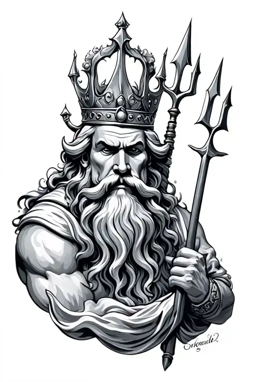King Neptune With A Trident