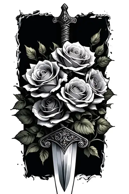 Roses Wrapped Around A Sword