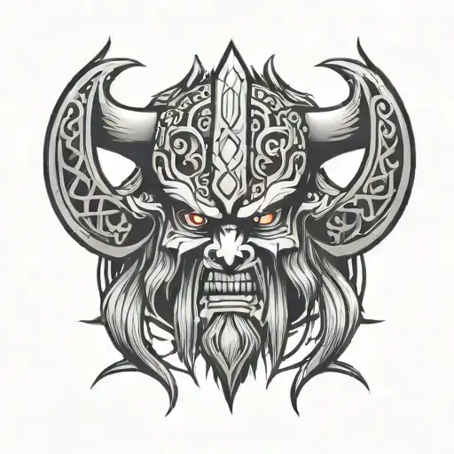 Berserker Symbol Mixed With A Tribal
