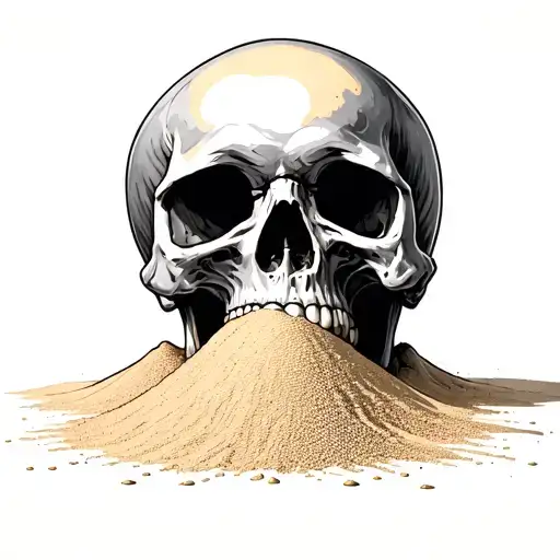Sand Pouring Out Of Skulls Mouth
