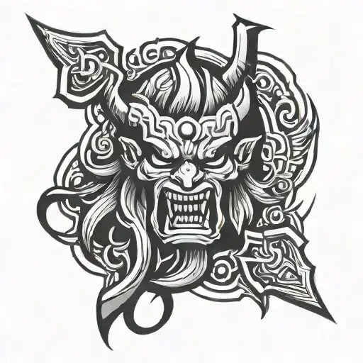 Berserker Symbol From Anime Mixed With A Tribal