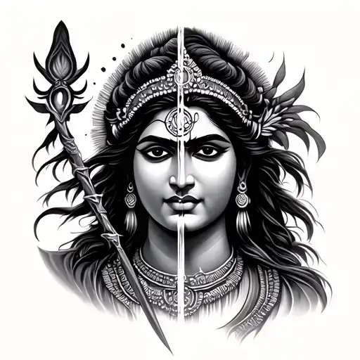 Half Mahadev And Half Parvathy