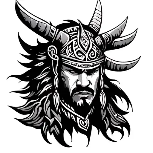 Maori Moko Design Mixed With Viking Tatto For Neck