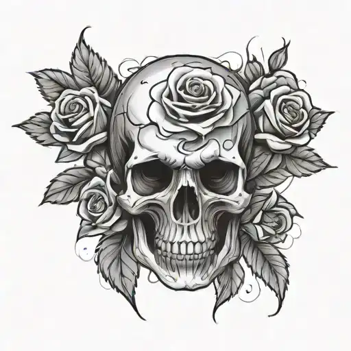 Skull And Roses Wrapped