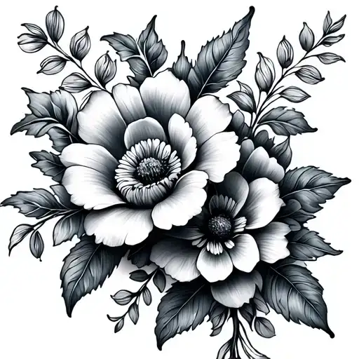 Line Of Flowers Intertwined