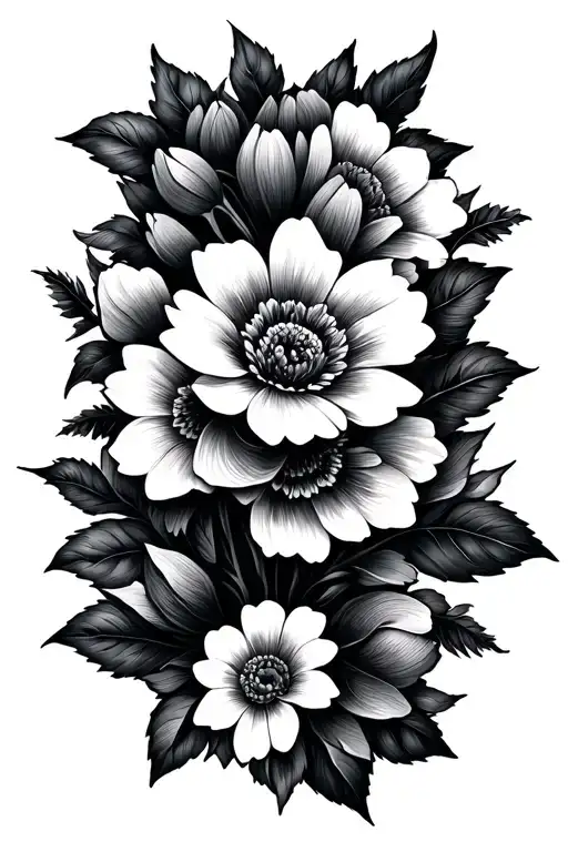 Line Of Flowers Intertwined