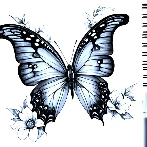 Butterfly With William Incorporated In Wings Spread