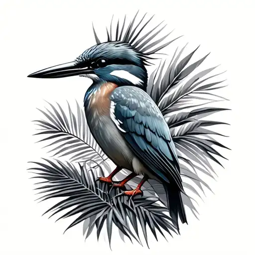 Kingfisher And Palms Together