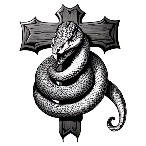 A Serpent Wrapped Around A Cross