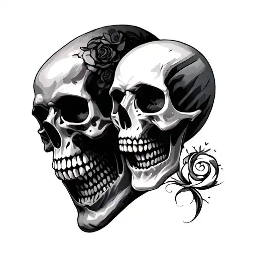 Skulls Facing Each Other