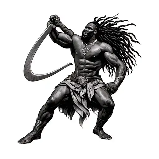 Jamaican Warrior Battling