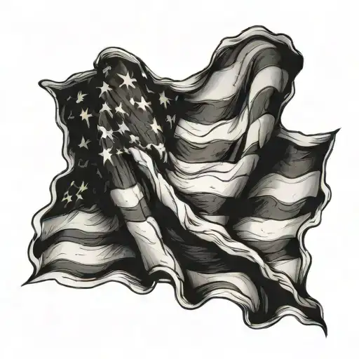 Ripped American Flag