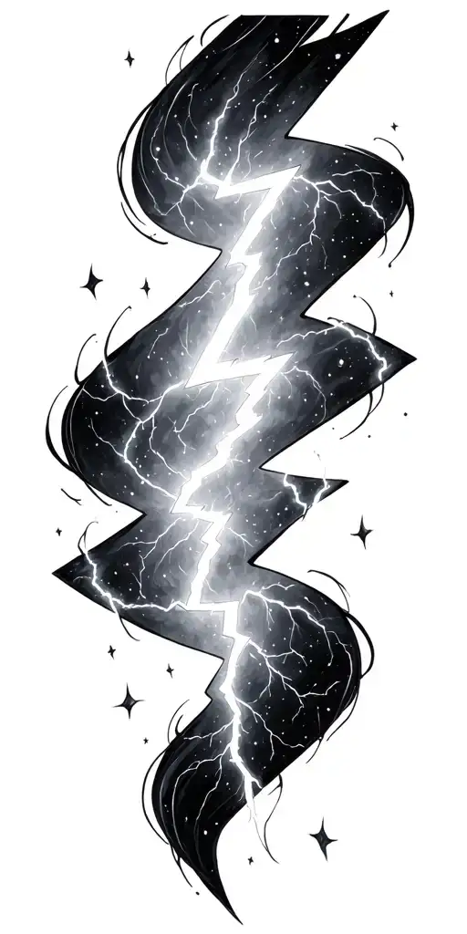 Night Sky Lightning Bolt