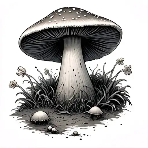 A Lonely Mushroom With A Mysterious Look