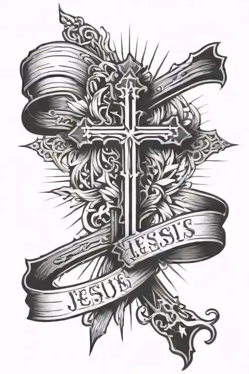 Jesus Cross Surrounded With Text