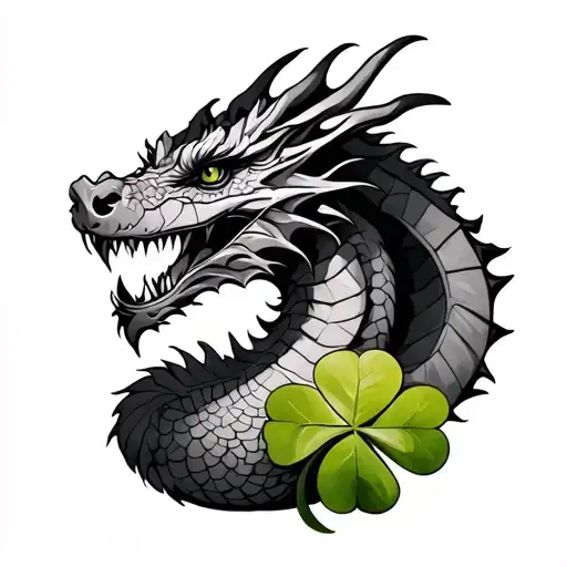 Dragon With A Leaf Of Clover