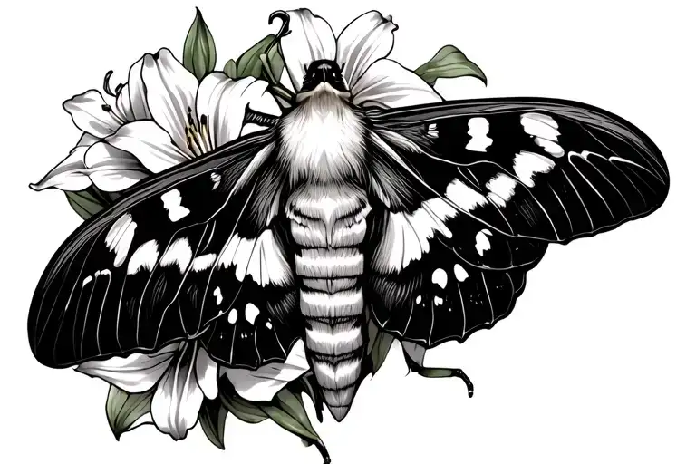 Stargazer Lilys With Death Moth