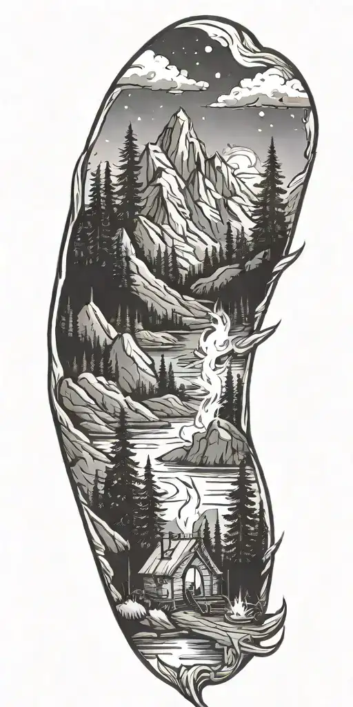 Camping Mountains Fire