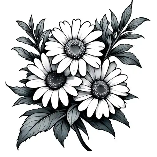 Cross And Daisey Flowers
