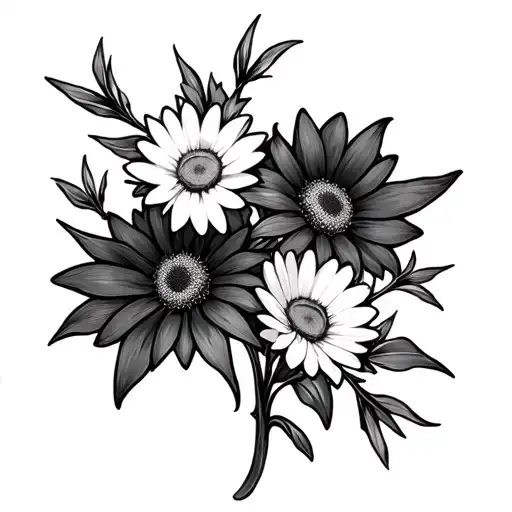 Cross And Daisey Flowers
