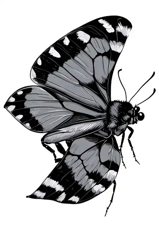 Line Drawing Of A Moth