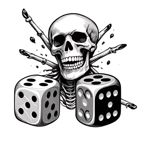 Skeleton Rolling Dice