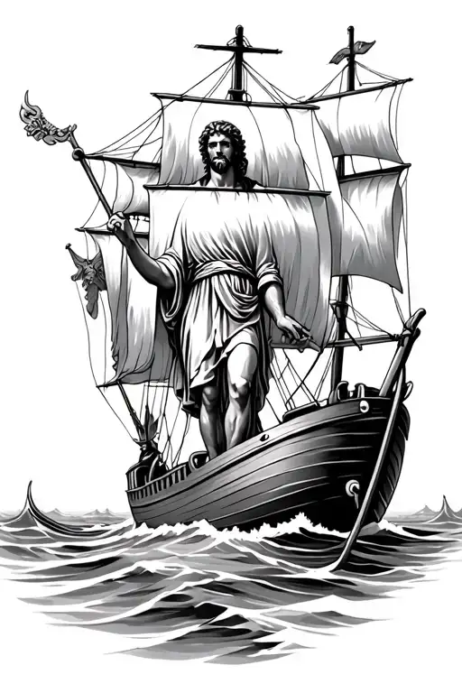 St Christopher On A Sailing Boat