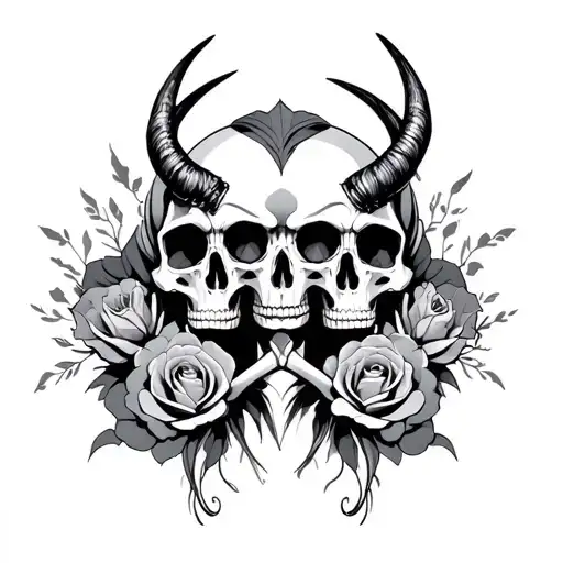Feminine Skulls And Horns