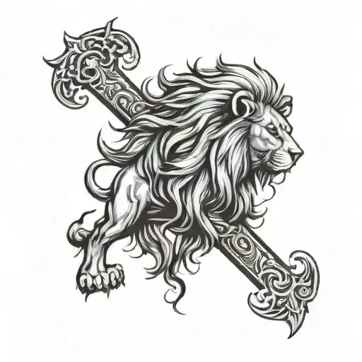 Lion And Cross