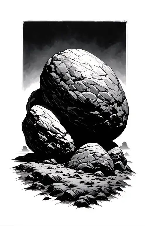 Sisyphus Rolling Boulder Rolling