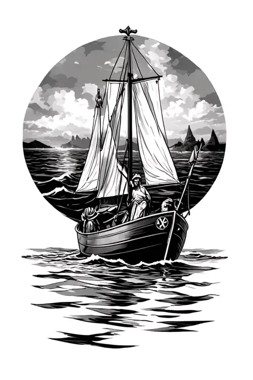 St Christopher On A Small Sailing Boat Inspired By The St Christopher Volkswagen Horn Push