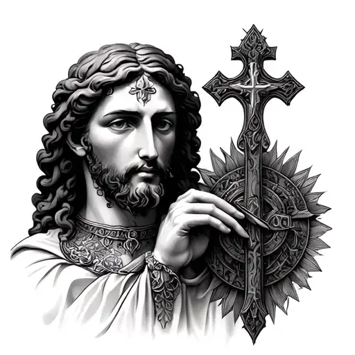 God With Virgo And Cross