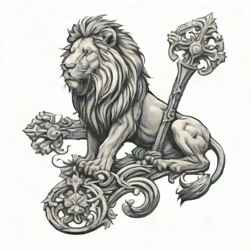 Lion And Cross