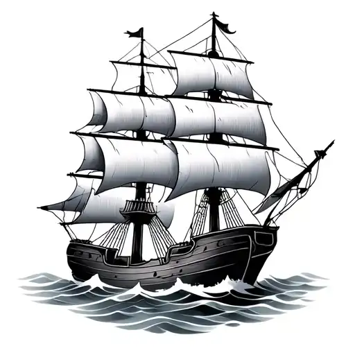 Map With Pirate Ship